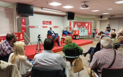 Encuentro de Adrián Barbón con la militancia del PSOE de Gijón/Xixón